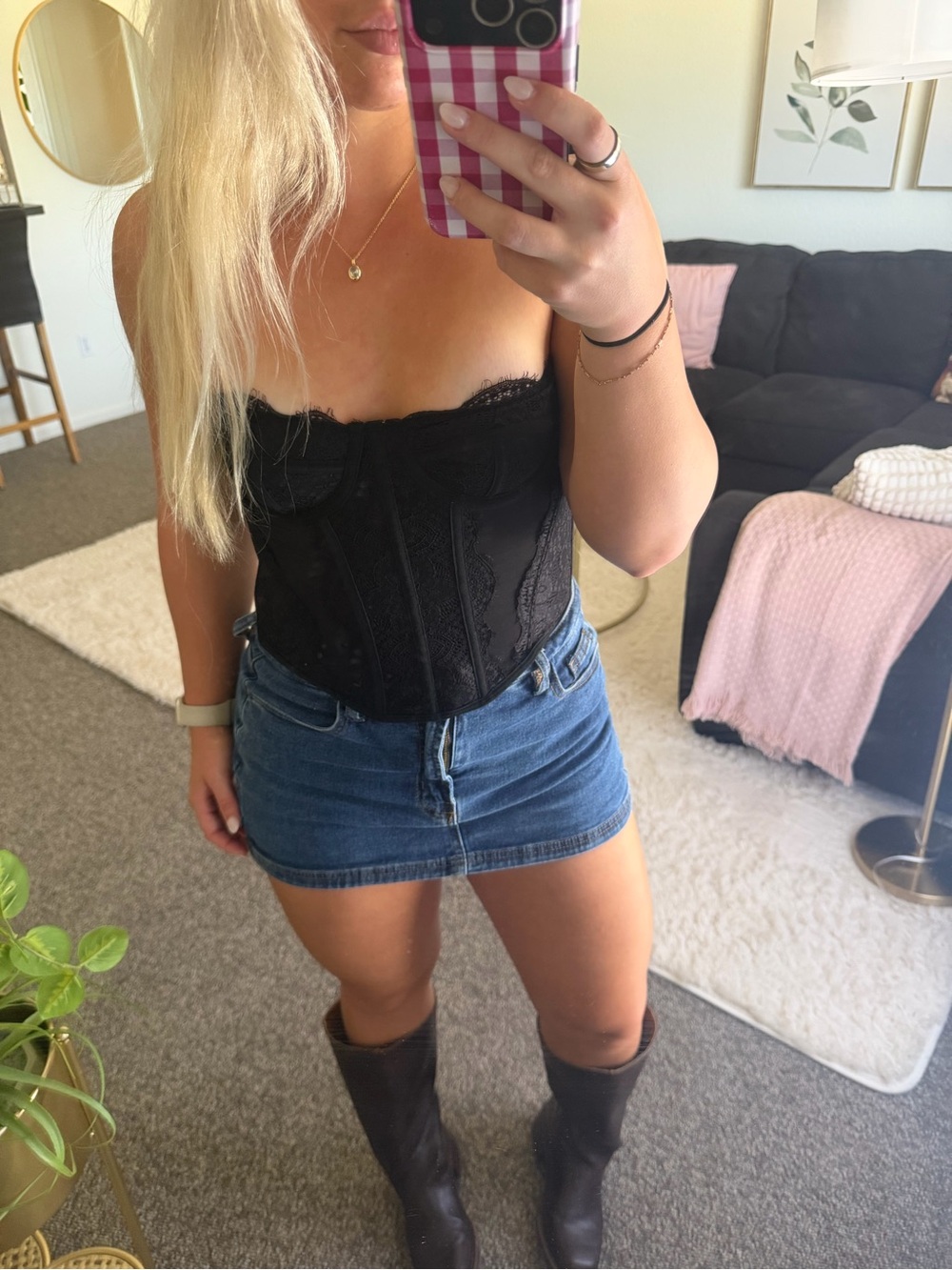 Amazon Black Lace Corset Camisole Top